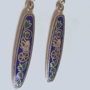 BLUE ENAMEL EARRINGS